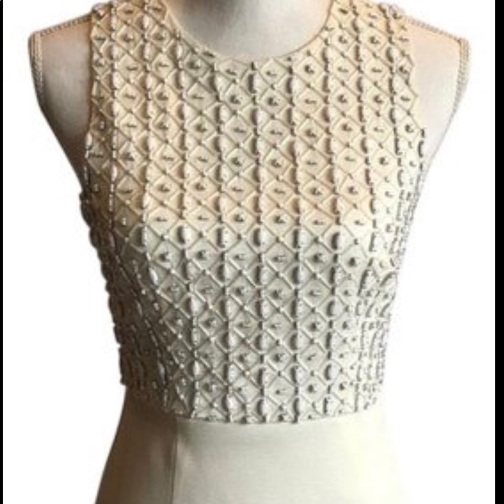 LK Bennett Ivory Textured Midi Dress - Picture 1 of 8